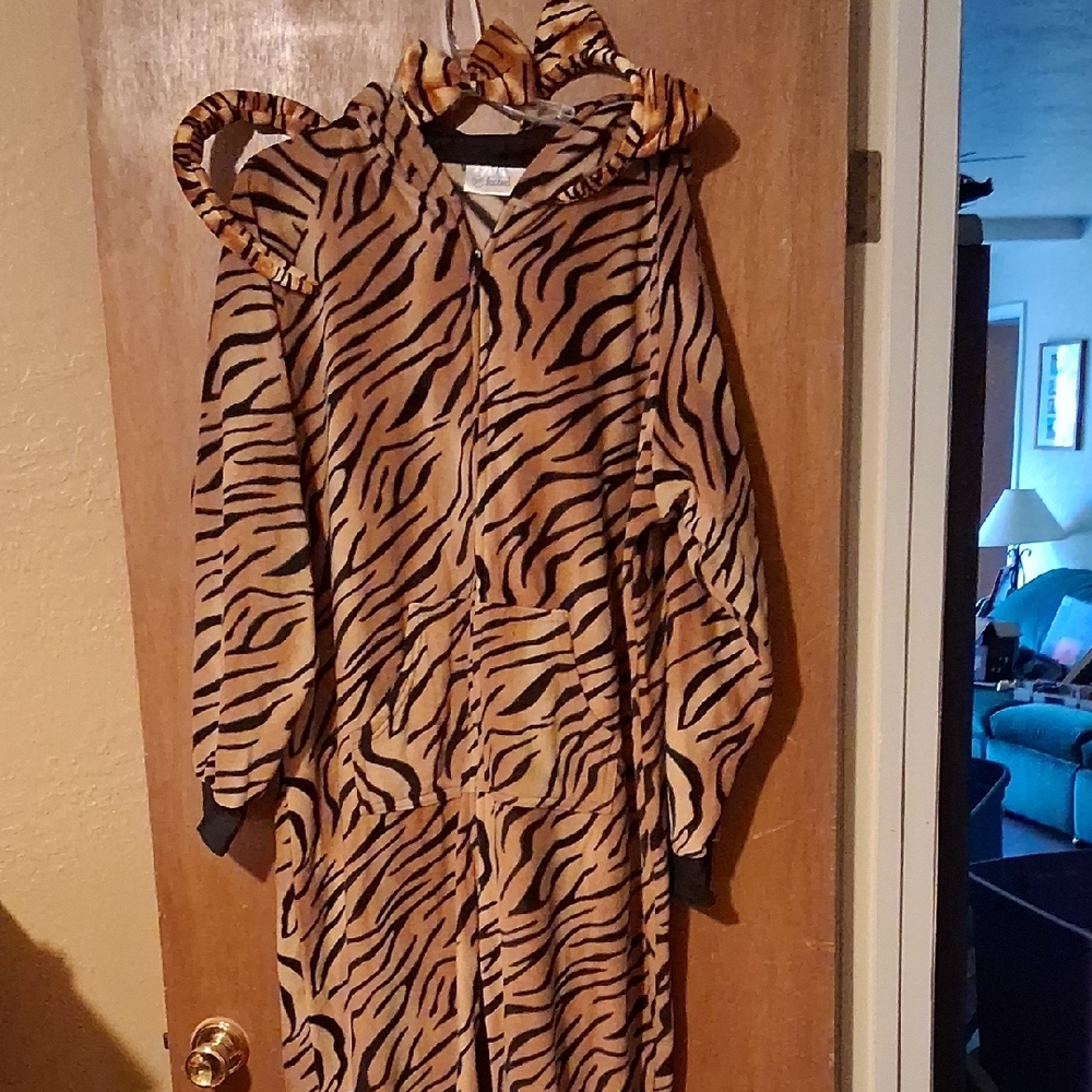 Tiger Print Hooded Onesie